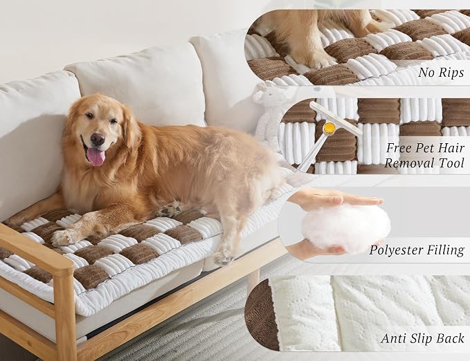 Couch Cushion Cover for dogs Sofa Cover Washable Pet Love Seat Couch Covers for Sofa Slipcovers Couch Protector Blanket for Dogs Sofa Cushion Covers for Pets Washable Pad Blue Grey 70x150cm/27.6x59in - Image 3