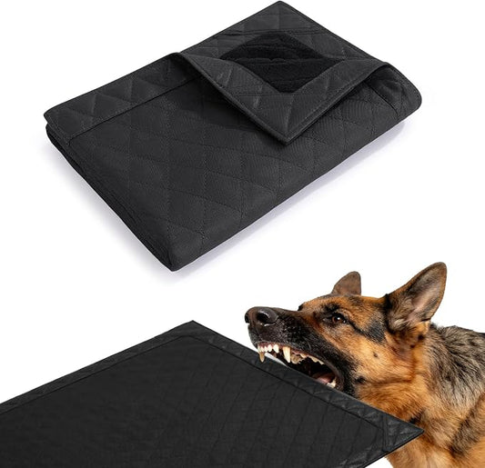 HOMBYS Edge-Reinforced Indestructible Dog Blanket 40"x28", Chew Proof Tear-Resistant & Waterproof Pet Blanket for Aggressive Chewers, Heavy-Duty Furniture Protector for Couch, Bed & Crate, Black by HOMBYS