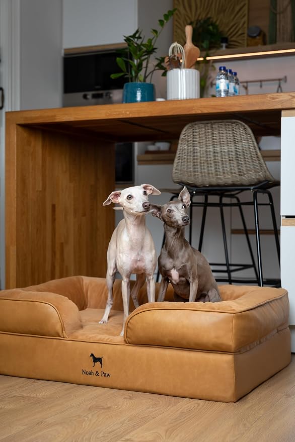 NOAH & PAW Large Dog Bed, 35x25x11 Inch, Orthopedic Dog Beds, Eggshell Memory Foam Infused with Cooling Gel, Inner Cover, Water Resistant, Machine Washable (Faux Leather) - Image 3