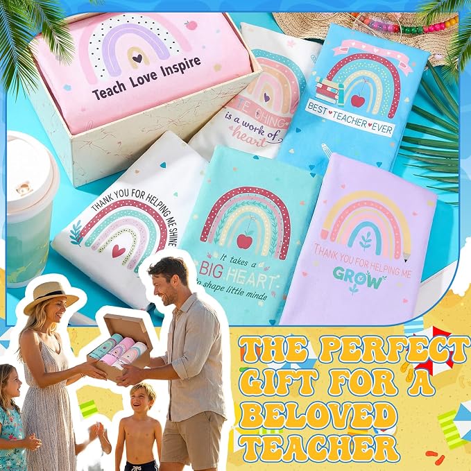 Mindsoft 12 Pcs 30"x 60" Beach Towel for Teachers Bulk, Teacher Appreciation Gifts Beach Towels Yoga Towel Quick Dry Soft Microfiber Sand Oversized Lightweight for Graduation Summer Pool Bath Party - Image 4