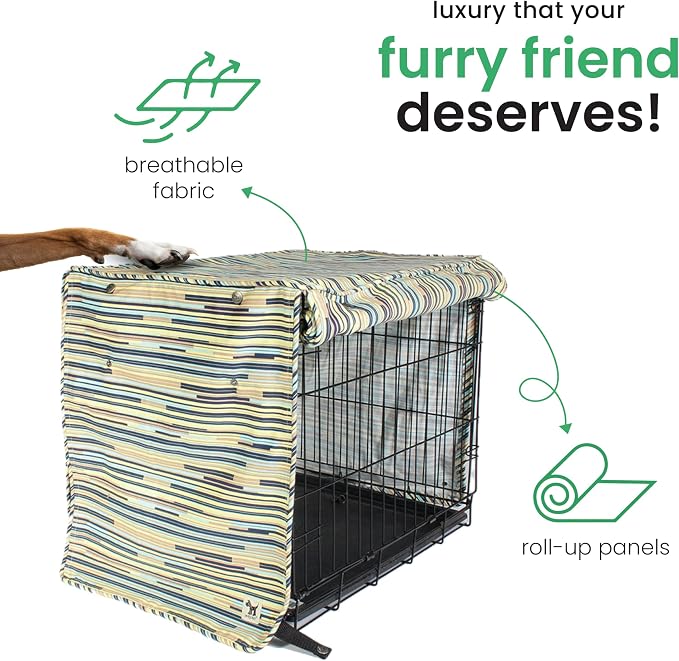 Molly Mutt I Don't Like Mondays Dog Crate Cover, 100% Cotton Canvas Cover with 2 Roll-Up Panels, Ideal for Dog or Cat Crate, Durable, Washable, and Free of Harmful Chemicals, 42" x 28" x 31" - Image 5