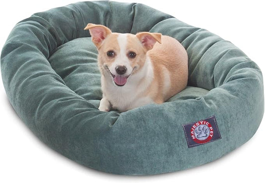 Majestic Pet Villa 32 Inch Shredded Memory Foam Dog Bed for Medium Sized Dog 32x23x7 Inch–Orthopedic Pet Bed - Washable Medium Puppy Mat with Head Support-Azure by MajesticPet