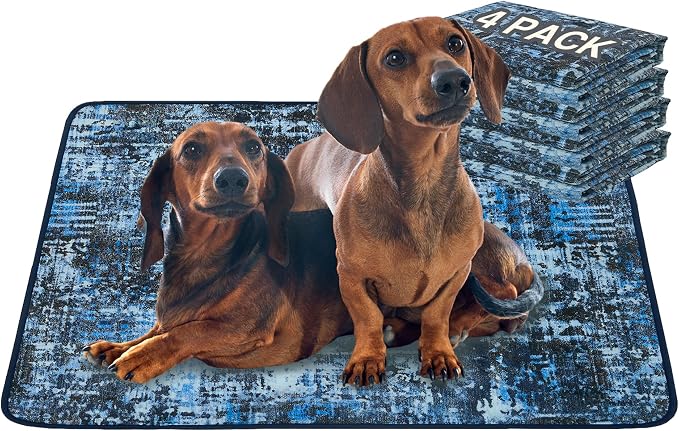 Qeils Washable Pee Pads for Dogs, Reusable Puppy Pads 36"x 24" 4 Pack | Leak-Proof, Super Absorbent Potty Training Pads With Non-Slip Backing For Crates, Floor, Playpen, Whelping & Furniture by Qeils