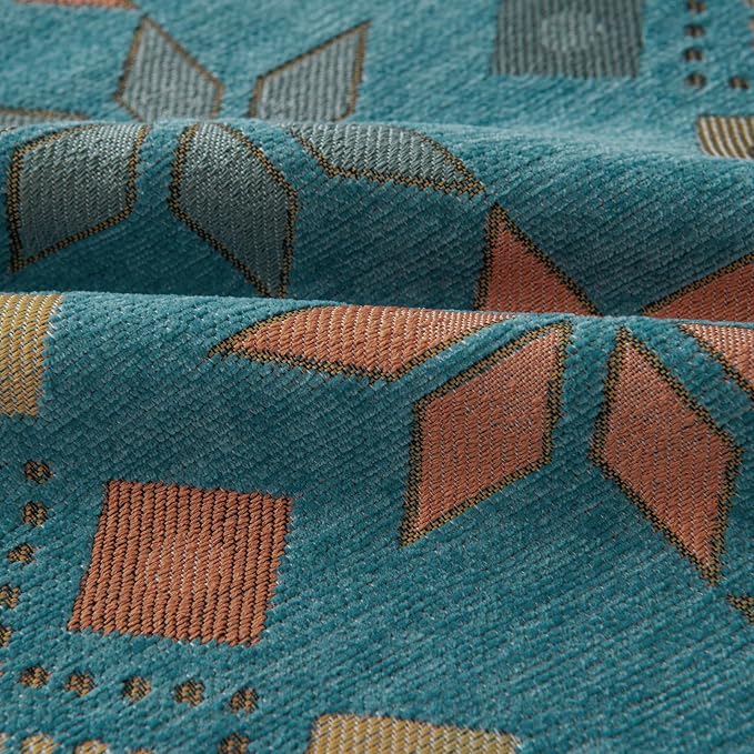VClife Boho Couch Cover Green Geometric Jacquard Pattern Sofa Cover, 1 Piece Large Couch Covers for 3 Cushion Couch Sofa Washable Plush Chenille Sofa Protector for Living Room, 71x150 Inch - Image 5