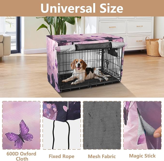 Dog Crate Cover Kennel Cover for Dog Cages Breathable for Wire Cage Indoor Outdoor Cat1 - Image 4