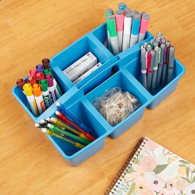 ECR4Kids 6-Compartment Large Plastic Caddy, Multipurpose Organization, Contemporary, 6-Pack - Image 9