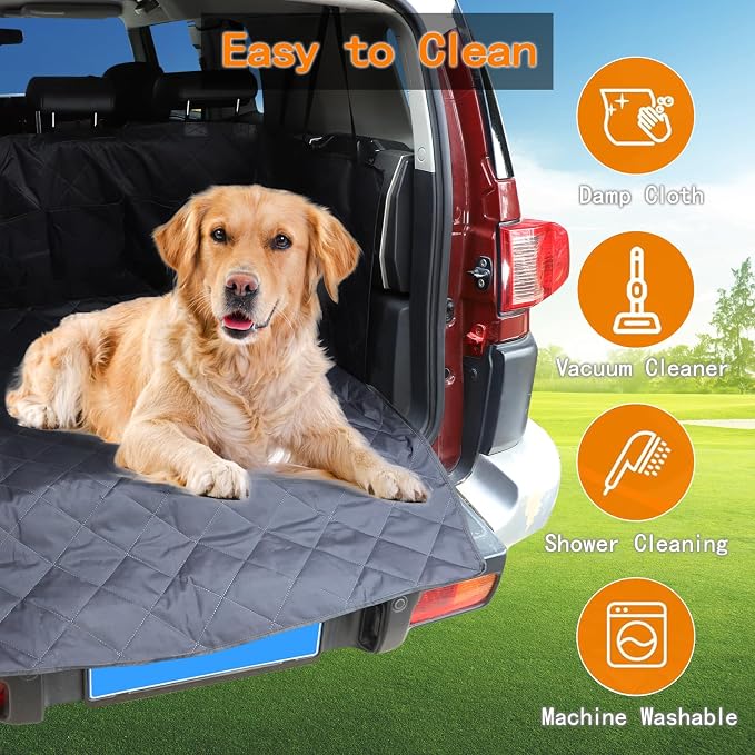 Aunginsy SUV Cargo Liner for Dogs Compatible with Toyota FJ Cruiser 2007-2021, Rear Trunk Mat Travel Nonslip Pet Cargo Boot Liner with Bumper Flap Protector Waterproof Floor Mat for Cats Accessories - Image 3