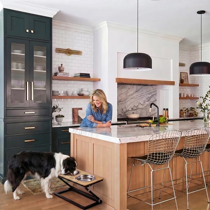 Elevated Dog Bowl, Adjustable Height and Tilt Angle Dog Bowl Stand | Precisely Adjust Height And Tilt Angle, Easy To Clean, Equipped With 2 Stainless Steel Food Bowls, Sturdy And Durable. - Image 5