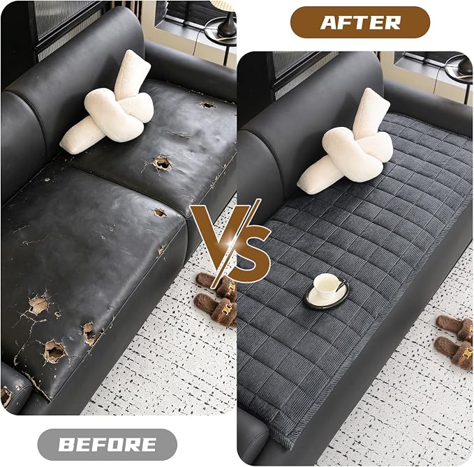 HAOYONG Couch Covers for Dogs Washable, Non Slip Fuzzy Durable Couch Covers for Loveseat Sofa Pet Friendly Furniture Protector Covers Dog Mat for Couches (Dark Gray, 27.6"×59.1") - Image 3