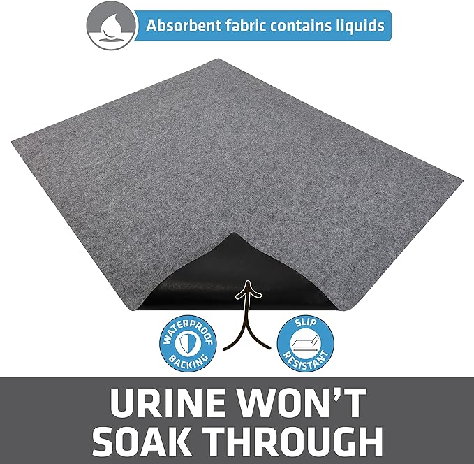 Drymate Cat Litter Box Mat, Litter Trapping Mat, Light Grey, 29x36 XL | Waterproof, Urine-Proof, Absorbent, Machine Washable, Soft on Paws, Contains Mess, Protects Floors, Kitten Supplies, USA Made - Image 3