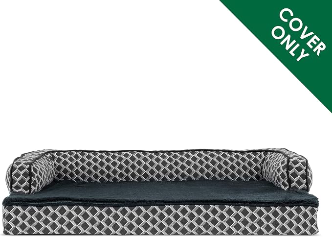 Furhaven Replacement Dog Bed Cover Comfy Couch Plush & Décor Sofa-Style, Machine Washable - Diamond Gray, Large - Image 2