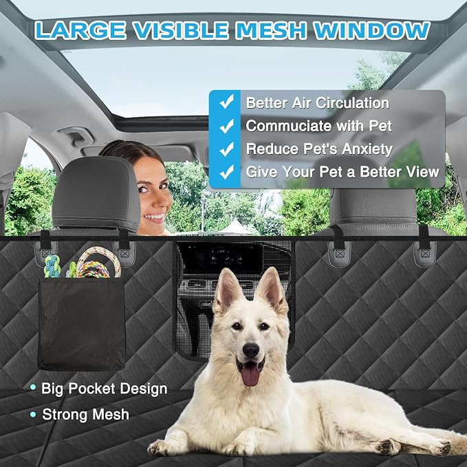 Kytely Back Seat Extender for Dogs,Hard Bottom Dog Car Seat Cover for Back Seat Support 400lb, Waterproof Dog Car Hammock Travel Bed for Car SUV Truck - Image 2