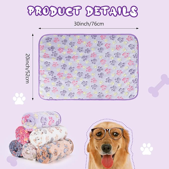 YUEPET 6 Pack Waterproof Dog Blanket, Washable Puppy Blanket for Small Dogs | Bed Couch Sofa Protector, Waterproof Inner Layer, Soft Fleece Flannel, 30x20", Machine Washable, Small Dogs & Cats - Image 2