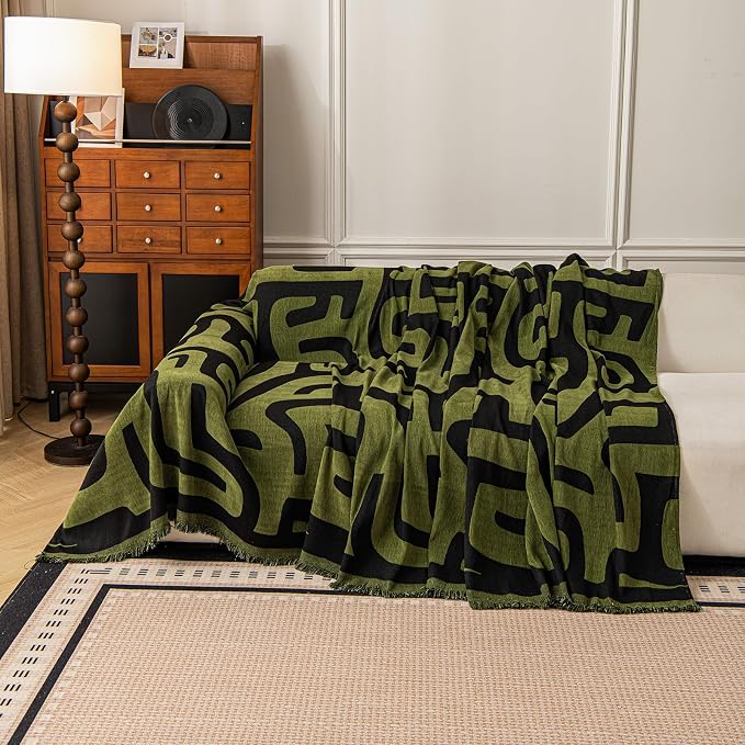 ROOMLIFE Couch Cover 3 Cushion Sofa, Washable Non Slip Furniture Sofa Protector Cover, Soft Chenille Sofa Slipcovers Sectional L Shape Dogs Couch Cover Throw Blanket with Tassels 71''X134'' - Image 6