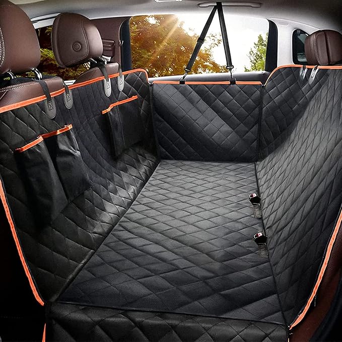 Dog Car Seat Cover for Back Seat, Waterproof Seat Protector Scratchproof Pet Hammock with 4 Bags Side Flaps, Washable Nonslip Backseat Protection for Cars Trucks and SUVs. by Unknown