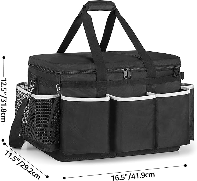 HODRANT Extra-Large Cleaning Caddy with EVA Hard Bottom with Shoulder Strap | High Capacity Cleaning Supplies Organizer for Housekeeping & Home Work, Cleaner Tools Tote Bag, Patent Design - Image 6