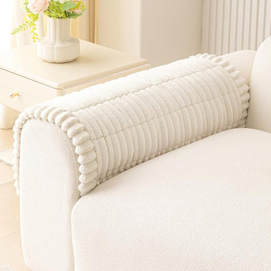 MEETSKY Couch Cover for Dogs, Soft Couch Armrest Covers for Sofa Pet Friendly, Thick Non Slip Couch Protector Recliner Chair Arm Protector Washable, Cream, 27.6" x 27.6" by MEETSKY
