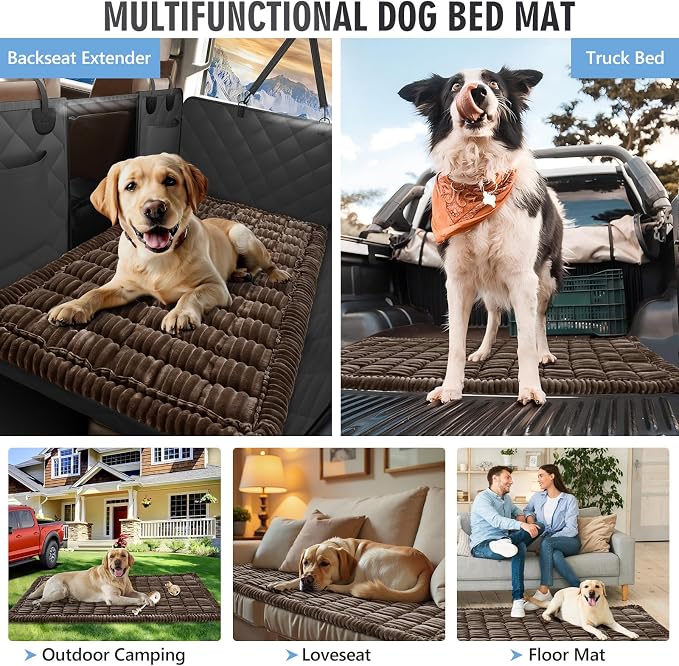 Dog Bed for Car Back Seat, Non-Slip Backseat Pet Mat XL, 59”X27.5” | Soft Blanket for Travel, Plaid Flannel, Quilted PP Cotton Filling, Non-Slip Backing, Machine Washable, Fit Backseat Extenders - Image 7