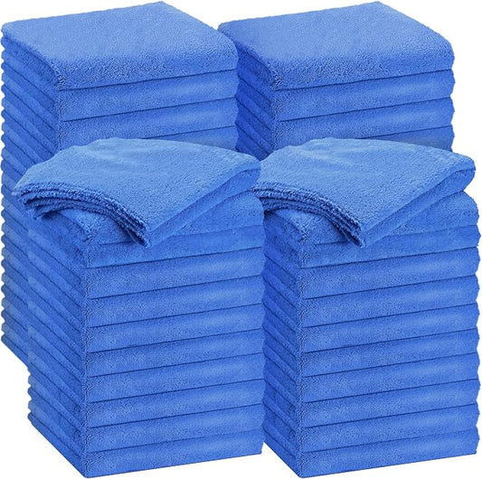 Shimeyao 30 Pcs 12 x 16 Inch Edgeless Microfiber Plush Towels for Cars Detailing Drying Wash Polishing Absorbent Cleaning Cloths, 500 GSM (Dark Blue) by Shimeyao