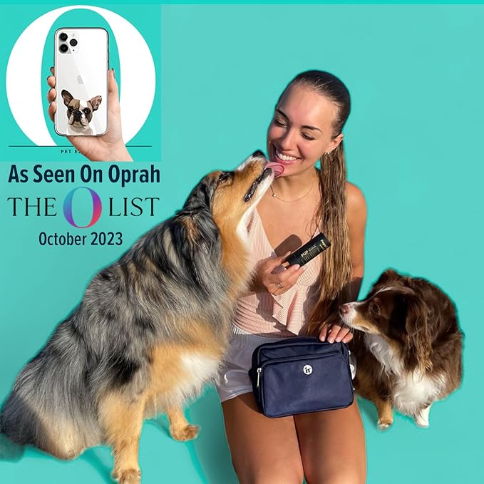 Puppington 3-in-1 Crossbody Dog Walking Bag & Treat Pouch with Matching Planet Safe Poop Bags & Built-In Dispenser - Dog Mom Gift for Puppy Training with Zippered Pockets (Onyx Black) - Image 3