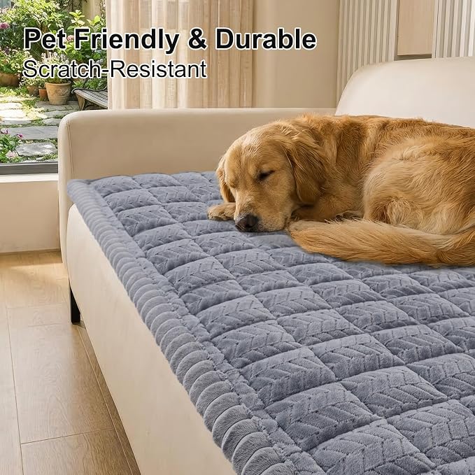 Smiry Couch Cover for Dogs, Non Slip Fuzzy Pet Sofa Covers Washable | Sofa Slipcovers for 2-3 Cushion Couch, Soft Thick Furniture Protector for Cats Dogs, Against Fur, Dirt, Scratch (27.6"x59") - Image 2