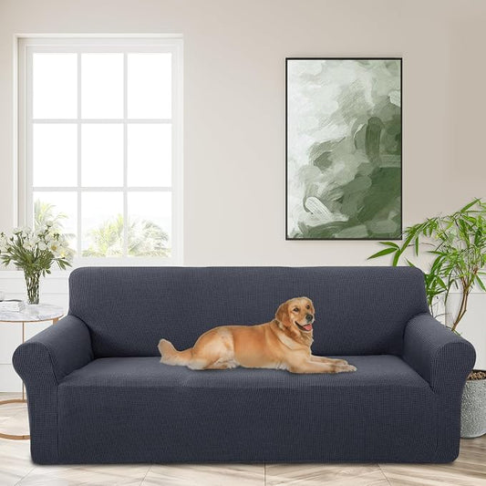 Stretch Couch Covers for Sofa Washable, Large, Dark Gray | 3seat sofa covers for 3 cushion couch, Furniture Protector Couch Slipcover cubre sillones para sala for Kids, Dogs by LuxshareHome