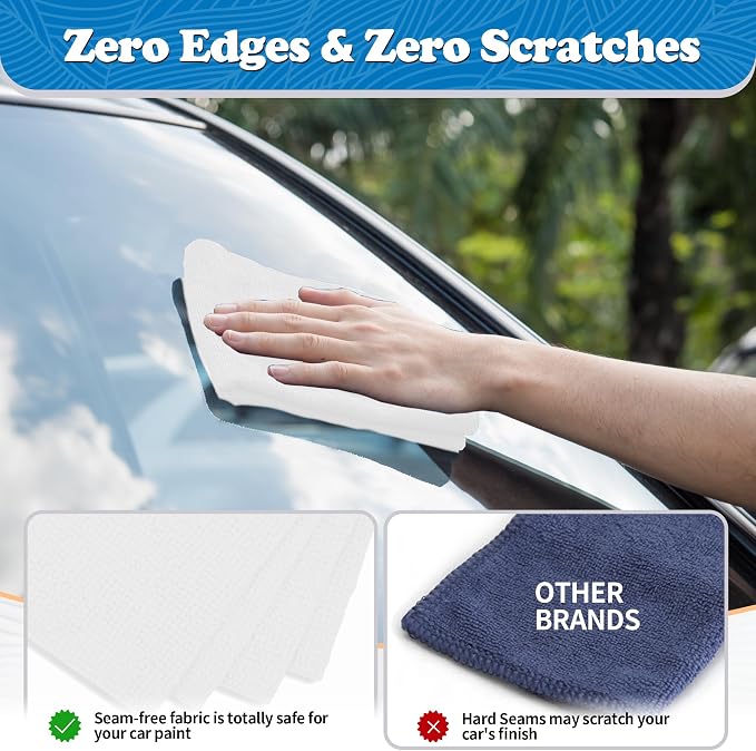 FIXSMITH Microfiber Cleaning Cloth, Shop Towels Bulk, 24 Pack White Microfiber Towels for Cars, All-Purpose Absorbent Cleaning Rags, Dust Cloth for Automotive, Mechanic, Garage, Bar, 12 x 11 inch - Image 4