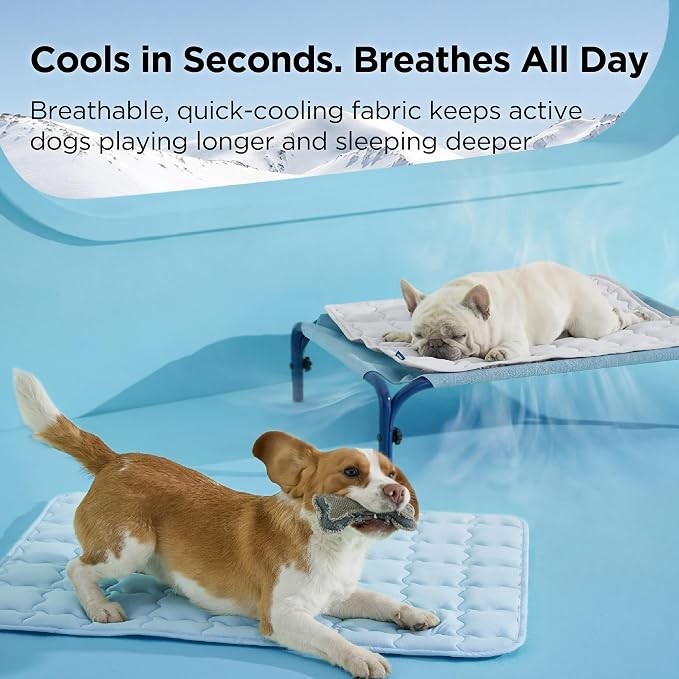 Bedsure Cooling Mat for Medium Dogs, Q-Max>0.5 Thin Breathable Cold Crate Pad for Pet, Portable Washable Kennel Bed for Summer Active Dog with Chill Cool Soothing Fabric to Rapid Cooling, 29x21, Grey - Image 3