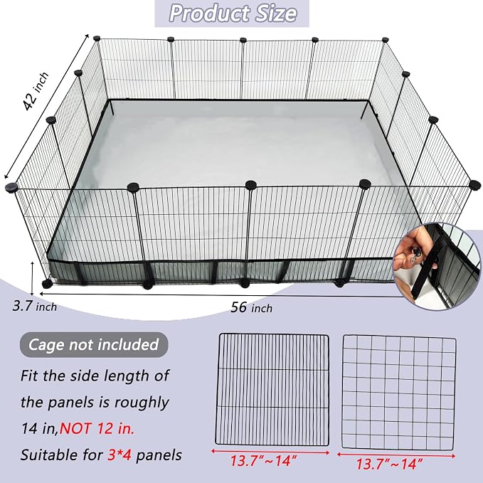Guinea Pig Cage Liner Tarp Bottom Waterproof and Washable Base Also for Rabbits, Bunny, Chinchesillas, Hedgehog, Ferrets and Other Small Animals(42x56 inches) - Image 2