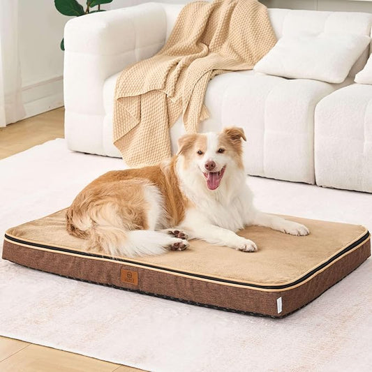 LIORCE Memory Foam XL Dog Bed - 4” Thick Orthopedic Beds for Extra Large Dogs - Waterproof Dog Bed with Removable Washable Cover & Wrap-Around Zipper - Ultimate Comfort and Easy Maintenance by LIORCE