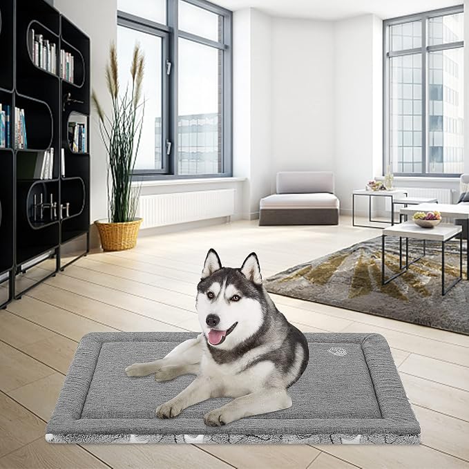 EMPSIGN Dog Crate Pad for 36"x24" Dog Crate, Star Pattern/Grey | Reversible Kennel Mat (Cool & Warm), Machine Washable, Cozy Star Pattern Sleeping Pad, All-Season Pet Bed - Image 5