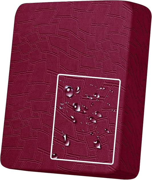 MAXIJIN Waterproof Couch Cushion Covers Individual Chair Seat Cushion Cover Stretch Sectional Sofa Slipcovers with Elastic Bottom for Dogs Pets (1 Piece for Seat or Backrest, Wine Red) by MAXIJIN