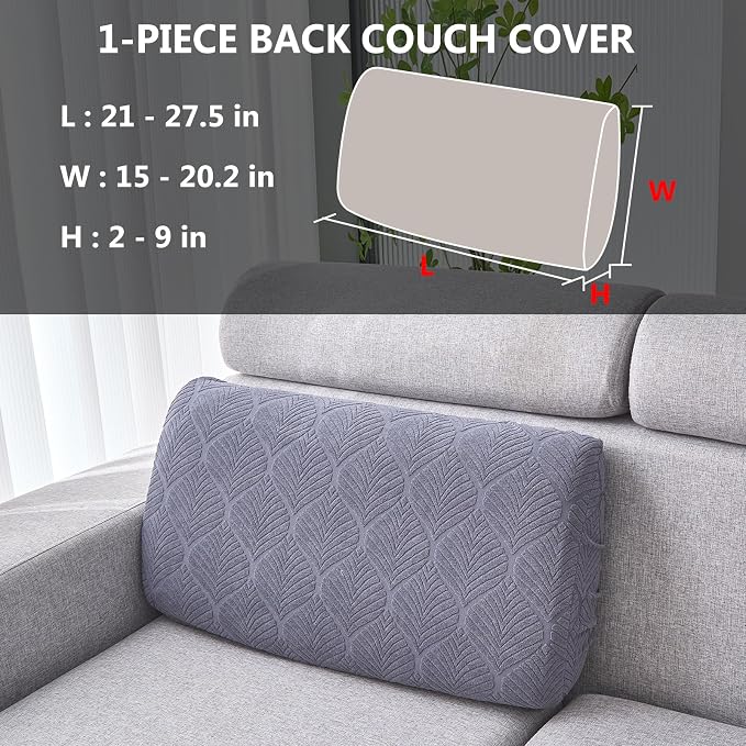 Genina Waterproof Couch Cushion Covers for Pets Washable Sofa Seat Covers | Non Slip,Stretch Jacquard Fabric,Pet Hair & Scratch Protection,Easy Installation,Furniture Protector,Back Cover - Image 2