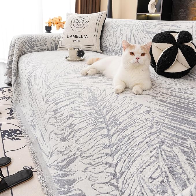 ROOMLIFE Couch Cover Boho Sofa Covers for 3 Cushion Couch Washable | Furniture Protector Sofa Couch Cover for Dogs, Soft Breathable Sofa Slipcover, Couch Throw Blankets with Tassels 71''X118'' - Image 5