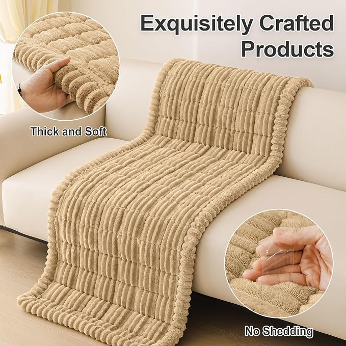 hyha Couch Cover for Dogs, Washable Non Slip Plush Flannel Sofa Protector | Thick Flannel, Silicone Anti-Slip Backing, Pet Hair & Scratch Protection, Fits Sofa & Loveseat (27.6" x 70.9") - Image 8