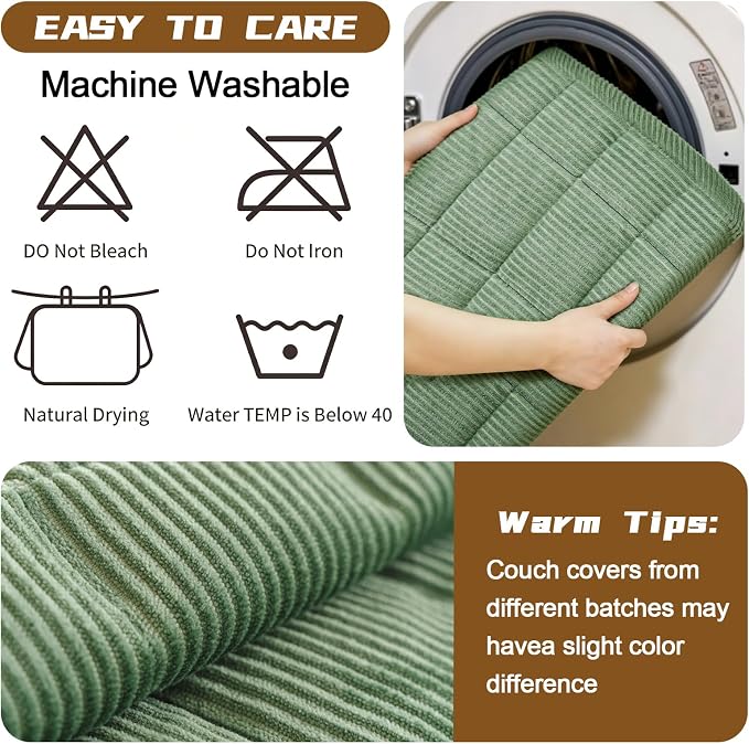 HAOYONG Couch Covers for Dogs Washable, Non Slip Fuzzy Durable Couch Covers for 3 Cushion Sofa Pet Friendly Furniture Protector Covers Dog Mat for Couches (Dark Green, 27.6"×82.7") - Image 6