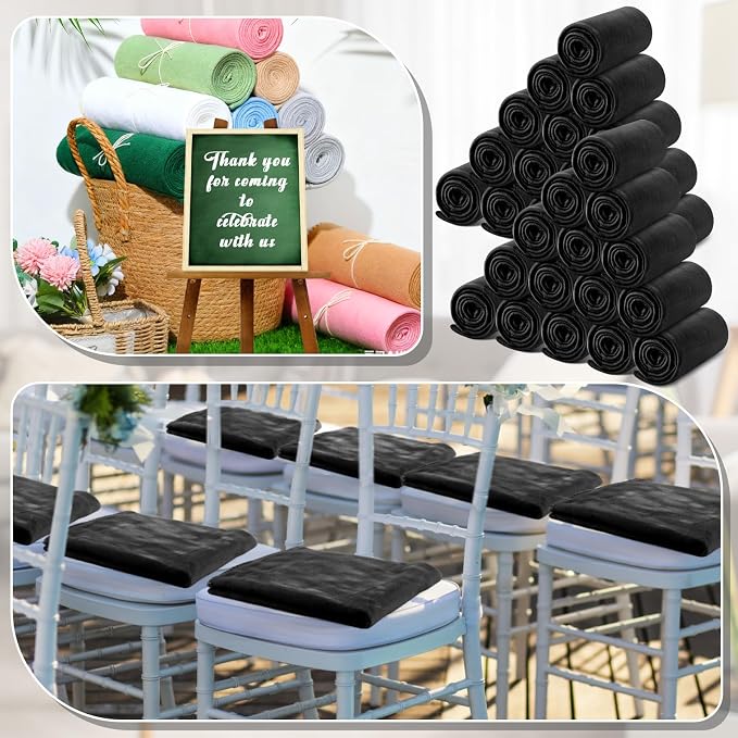 Newwiee 12 Pcs Bulk Fleece Throw Blankets 50'' x 60'' Oeko-tex Standard 100 Certified for Outdoor Wedding Guest Blankets Donation Homeless Sleepover Lap Pet Sofa, All Seasons Use (Black) - Image 4