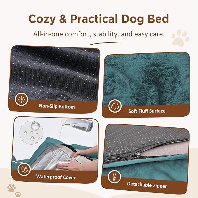 Comfort Expression Orthopedic Dog Beds for Large Sized Dog with Bolster | Waterproof Dog Couch Bed with Washable Cover & Non-Slip Bottom, Supportive Egg Crate Foam Large Pet Bed, 36x27 Inch - Image 4