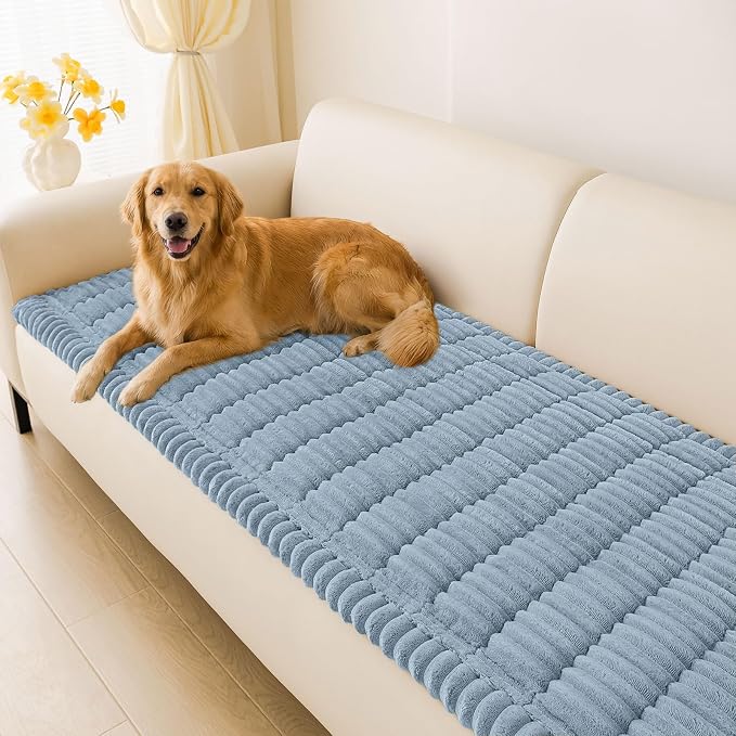hyha Couch Cover for Dogs, Washable Non Slip Plush Flannel Sofa Protector | Thick Flannel, Silicone Anti-Slip Backing, Pet Hair & Scratch Protection, Fits Sofa & Loveseat (27.6" x 59") by hyha