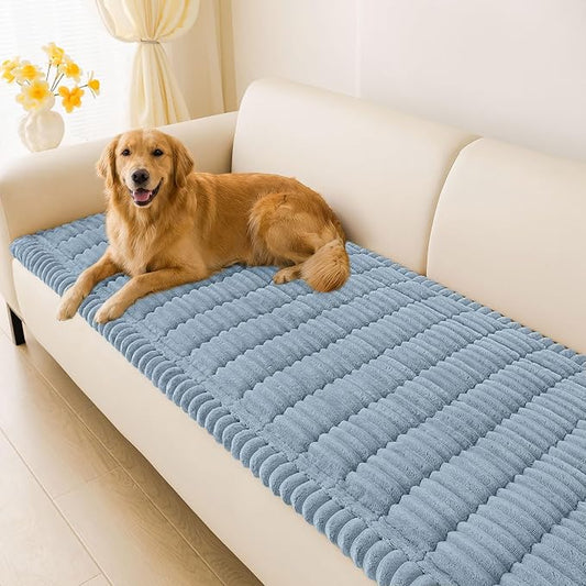 hyha Couch Cover for Dogs, Washable Non Slip Plush Flannel Sofa Protector | Thick Flannel, Silicone Anti-Slip Backing, Pet Hair & Scratch Protection, Fits Sofa & Loveseat (27.6" x 59") by hyha