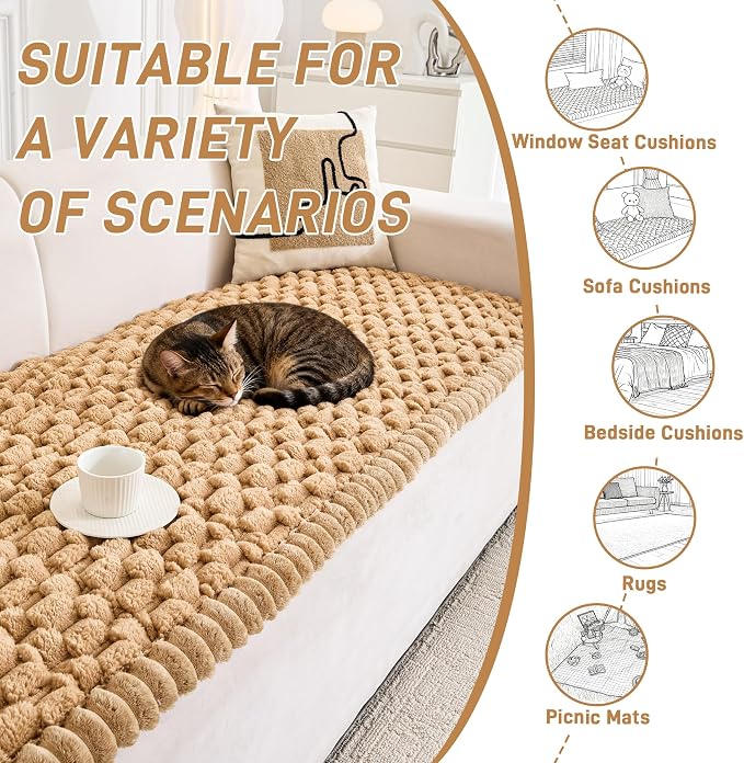 Plush Couch Cover for Dogs Non Slip Pet Sofa Protector, Ultra Soft Washable Couch Cover for Pets, Anti-Slip Backing Furniture Protector for Cats & Dogs, Fits Standard & L-Shape Sofas (3 Sizes) - Image 2