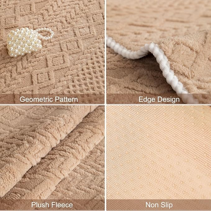 vctops Cable Jacquard Plush Sofa Couch Covers Boho Fuzzy Couch Cover for Dogs Soft Non Slip Sectional Sofa Slipcover Thick Warm Washable Furniture Protector for Kids, Pets (Camel,28"x35") - Image 7