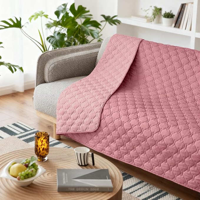 gogobunny 3X Stronger Waterproof Pet Blanket, Scratch Proof Furniture Protector for Dogs Cats, Reversible Cover 82x120 Inch, Dark Pink/Light Pink - Image 6