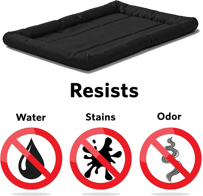 MidWest Homes for Pets Intermediate QuietTime MAXX Ultra-Rugged Dog Bed, Water & Odor Resistant, Bolstered Edge, Non-Slip Bottom, Fits 36-inch Crates, Black - Image 3