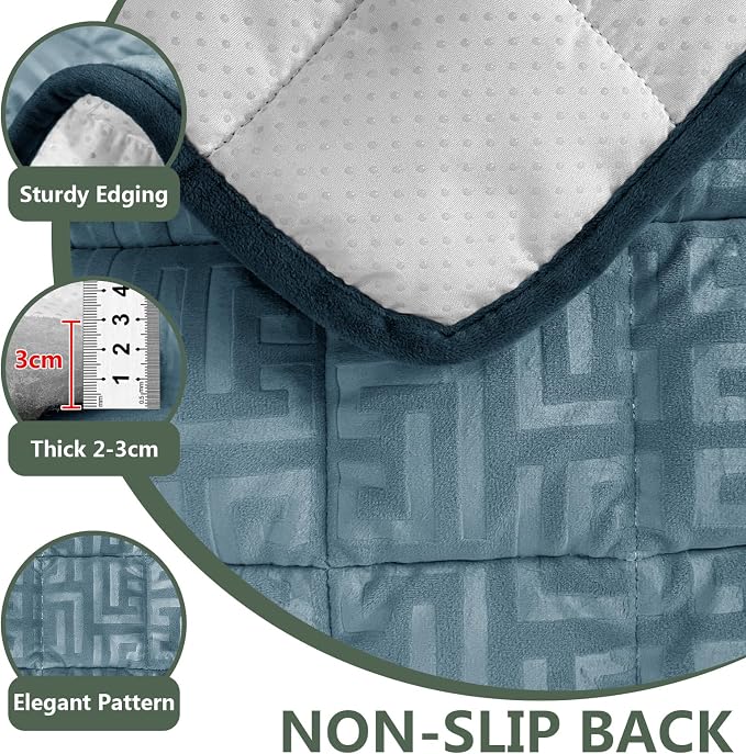 Paw Cart Couch Cover Caravan Quilted Sofa Topper Greek Key Pattern Washable Non Slip Soft Pet Protector for Any Type of Couch (Dark Teal,W 47“ x D 28” 1 Piece) - Image 4