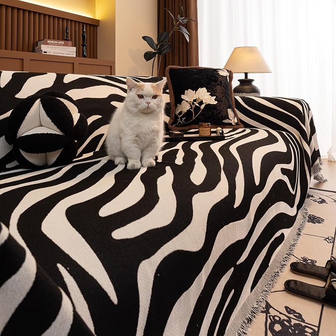 ROOMLIFE Leopard Couch Cover Boho Sofa Covers for 3 Cushion Couch Washable | Furniture Protector Sofa Couch Cover for Dogs, Soft Breathable Sofa Slipcover, Couch Throw Blankets with Tassels 71''X118'' - Image 8