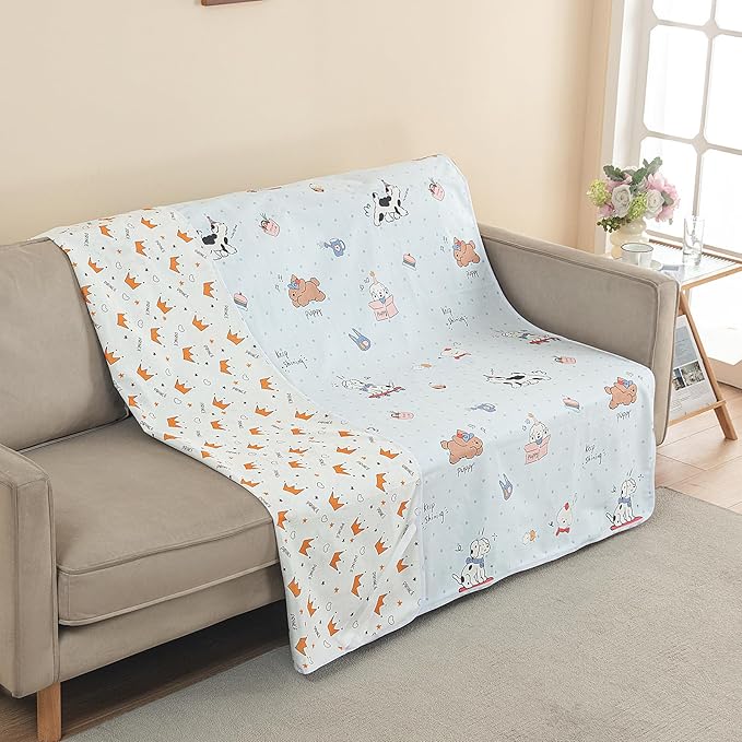 WenBags Waterproof Dog Bed Cover 60 * 80 Inches Throw Size,Pet Hair Resistant Reversible Couch Cover Mattress Protector,Leakproof Bed Liner/Sheet/Blanket for Adults Elderly Pets,Cute Dogs - Image 7