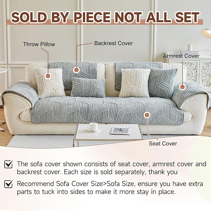 OTOB Couch Cover for Dogs Washable, Non Slip Pet Sofa Protector, 1 Piece | Matcha Green, 35.4"x70.9", Soft Plush, All Seasons, Breathable, Modern, Wear-Resistant, Sectional Couch Covers, Pet Lovers - Image 7