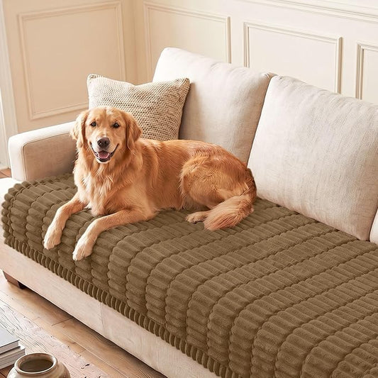 hyha Couch Cover for Dogs, Washable Non Slip Plush Flannel Sofa Protector | Thick Flannel, Silicone Anti-Slip Backing, Pet Hair & Scratch Protection, Fits Sofa & Loveseat (35.4" x 63") by hyha