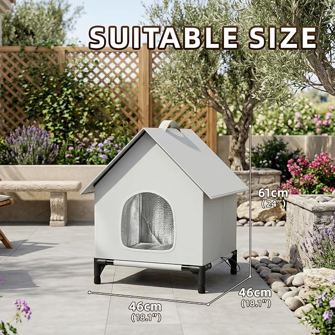 Large Cat House for Outside&Indoor,Easy to Put Together, Selfwarming Cat Shelter for Winter,Insulated and Weatherproof,Large Cave Bed for Garden(22 x 22 x 26 inch,XL,Normal) - Image 4